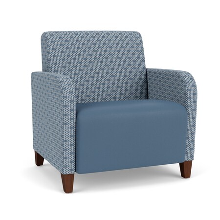 Lesro Siena Lounge Reception Wide Guest Chair, Walnut, RS RainSong Back, MD Titan Seat, RS RainSong Panels SN1201